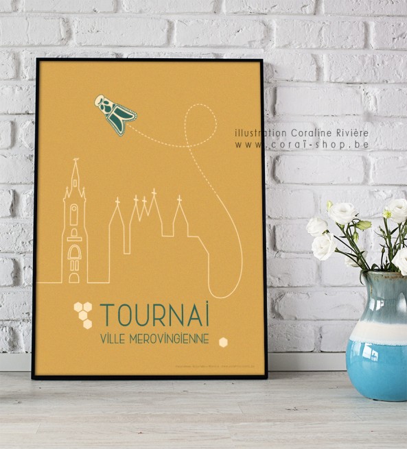 Poster Affiche Tournai ville mérovingienne