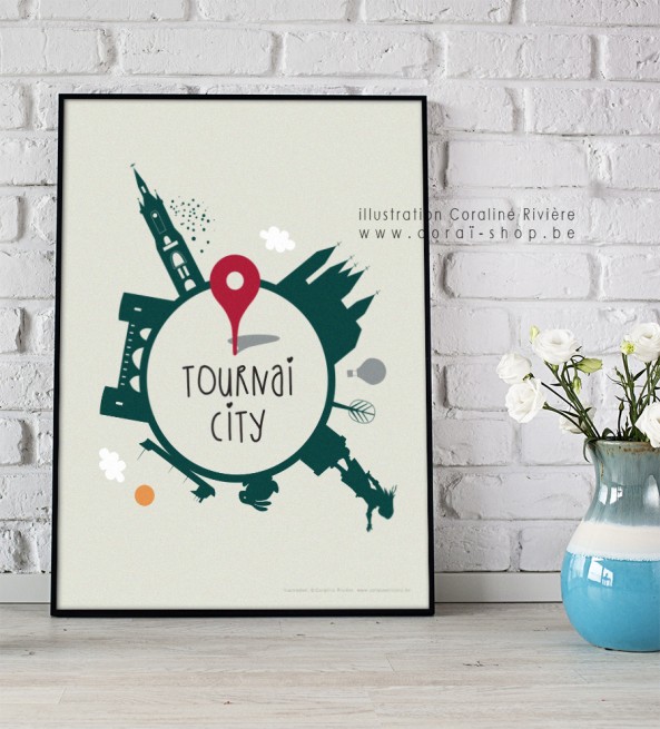 Poster Affiche Tournai city