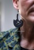 Grandes boucles d'oreilles chat noir