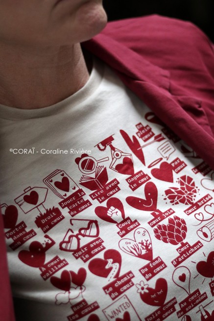 T-shirt expressions coeur
