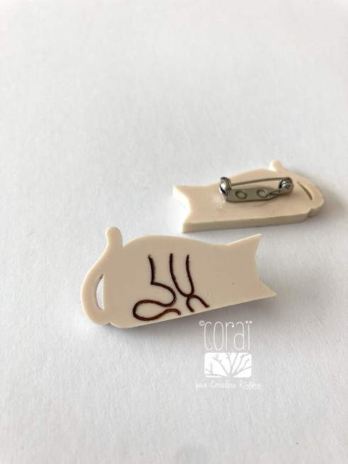 Broche chat blanc Broche chat blanc