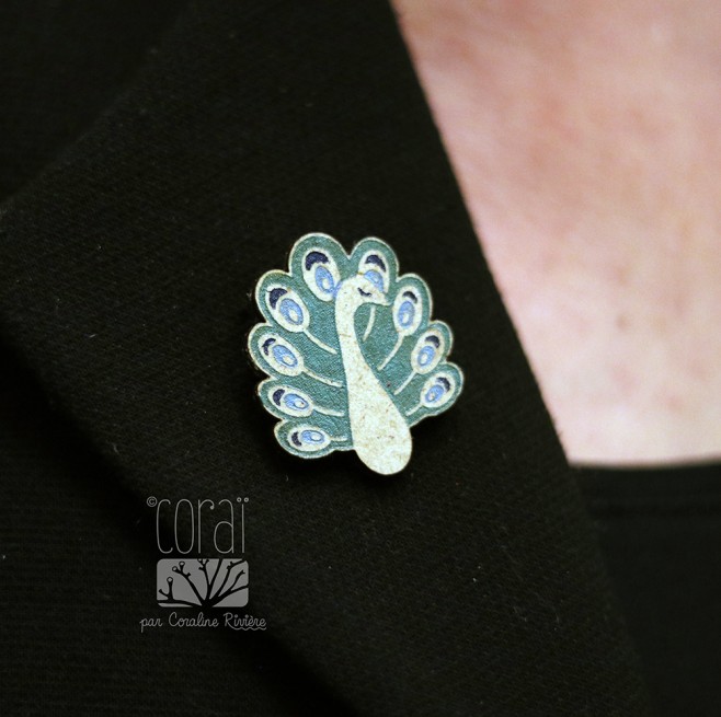 Broche oiseau paon Broche oiseau paon