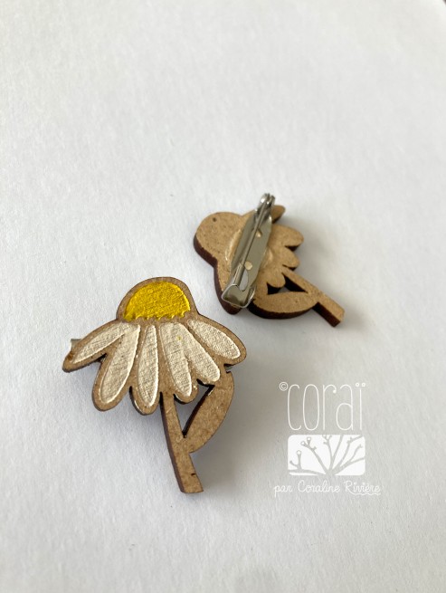 Broche fleur pâquerette Broche fleur pâquerette